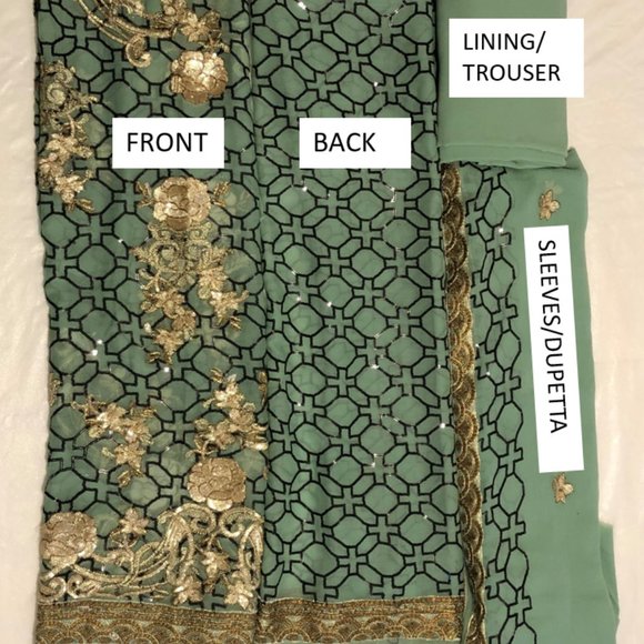 Woman's Unstitched Pakistani Suit - Picture 3 of 4